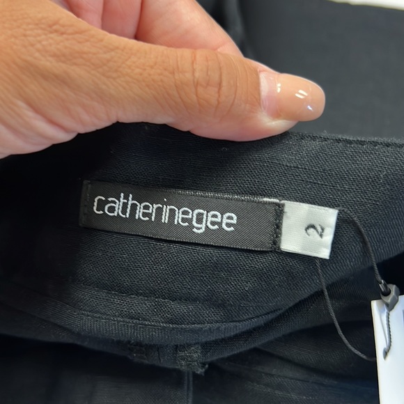 Catherinegee NWT Silk Linen Blend Culotes in Black Size 4 - Picture 8 of 11